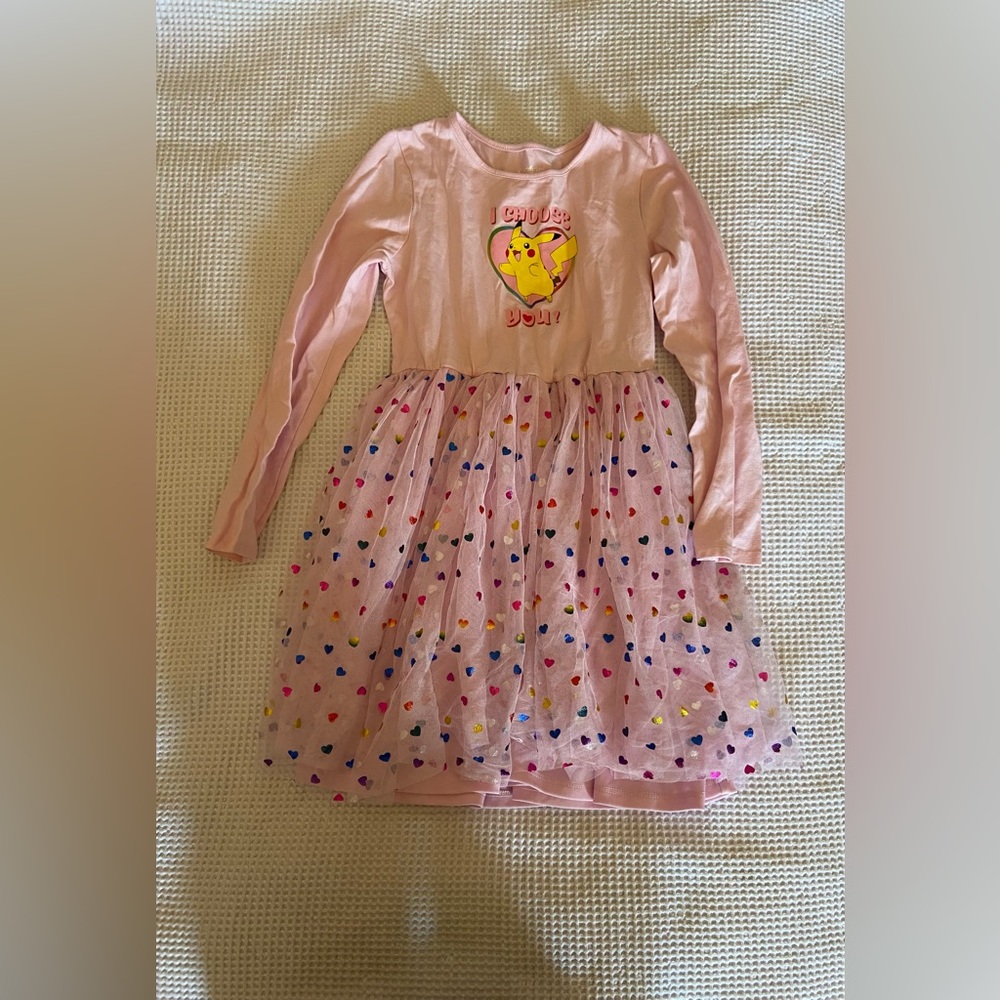 Pokemon Pink Pikachu Heart Tulle Party Dress Size 8